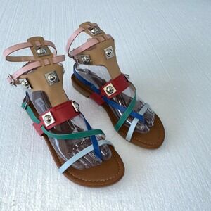 Cape Robbin Gladiator Sandals Studded Strappy Red‎ Blue Green Size 8.5 Festival